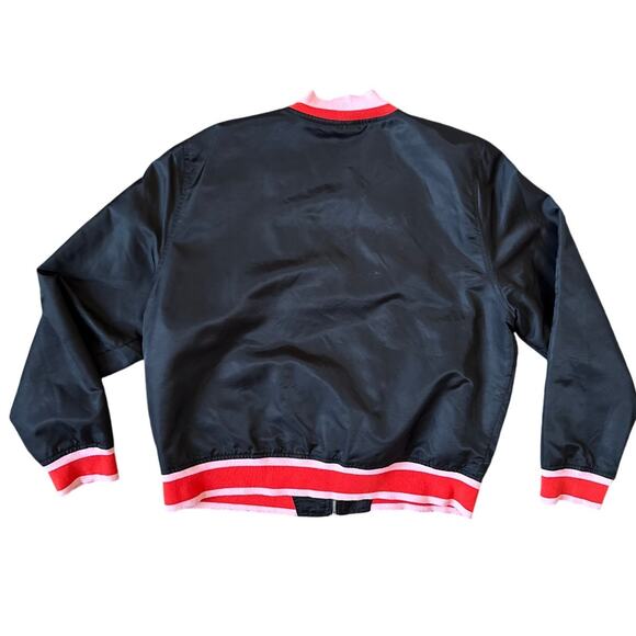 ban.do Rose Satin Bomber Jacket Size XL - Picture 2 of 8